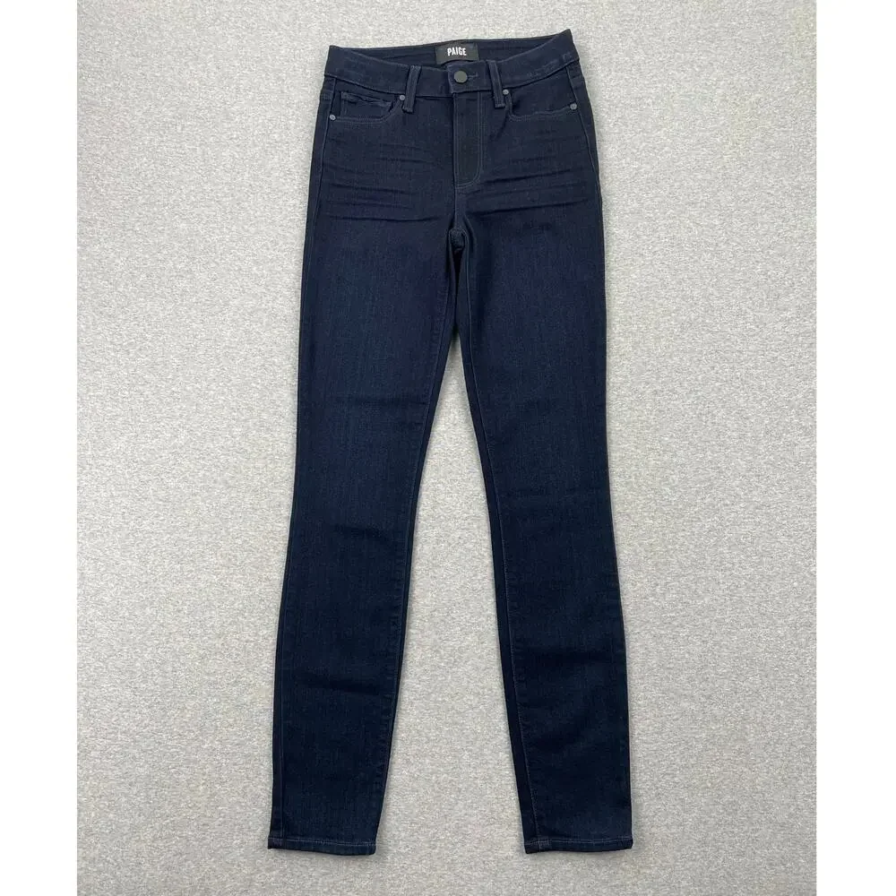 PAIGE Hoxton Ankle High Rise Skinny Jeans Womens 24 Corsica Dark Wash Blue
